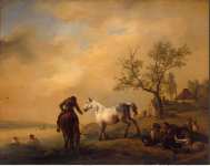 Wouwerman Philips Horses at a Watering-Place  - Hermitage